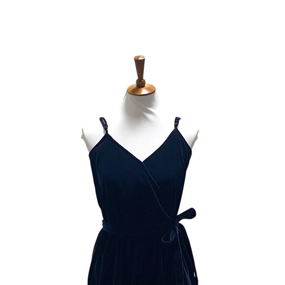 Gap Velvet Jumpsuit Midnight Navy Blue Size M Holiday - Picture 7 of 16